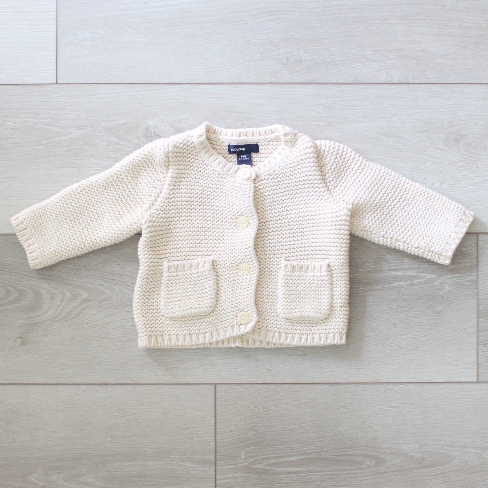 Cream Baby Gap Knit Sweater - 3-6 M
